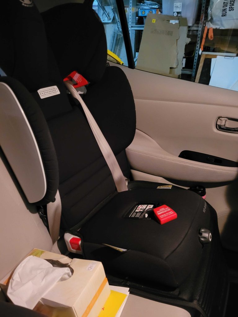 Car seat in a second hand EV