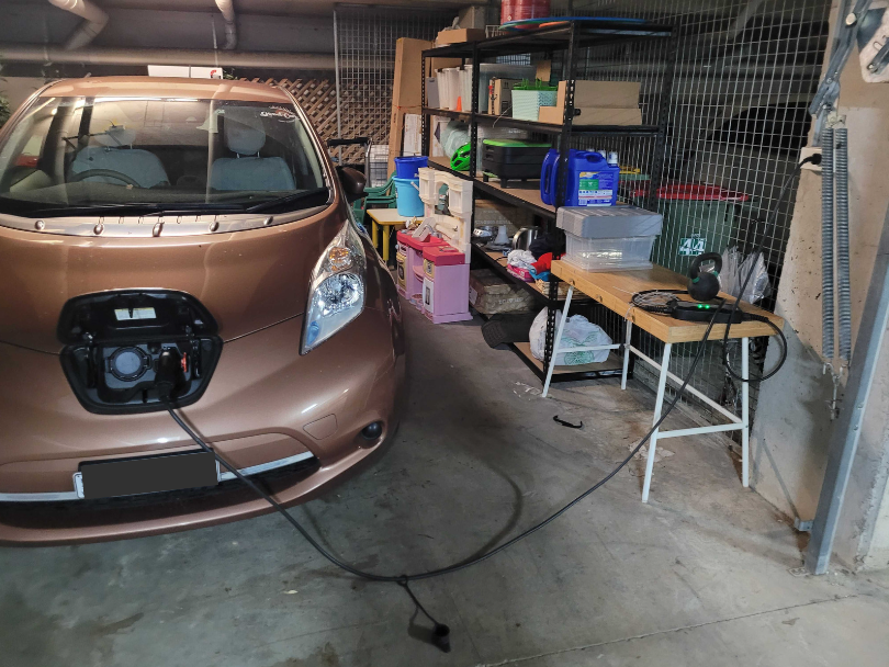 Charging a second hand EV in the garage with a regular power point